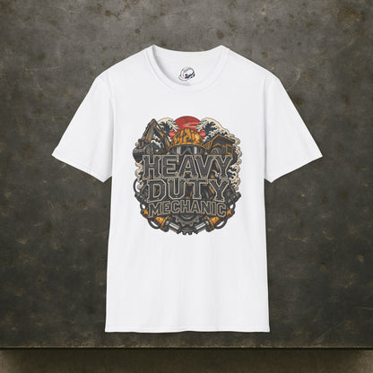 Heavy Duty Mechanic Hardhat Machinery Woodblock T-Shirt