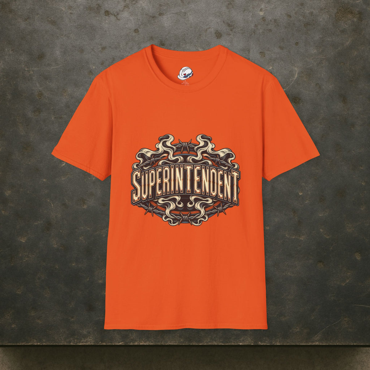 Superintendent Smoke and Barbed Wire Vintage Badge Men’s T-Shirt