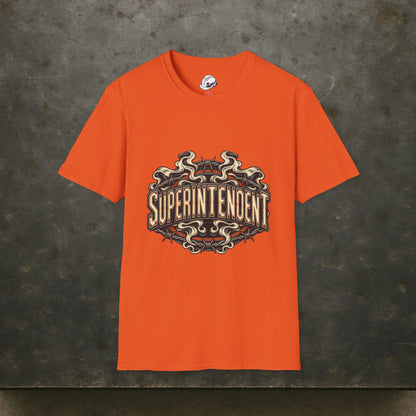 Superintendent Smoke and Barbed Wire Vintage Badge Men’s T-Shirt