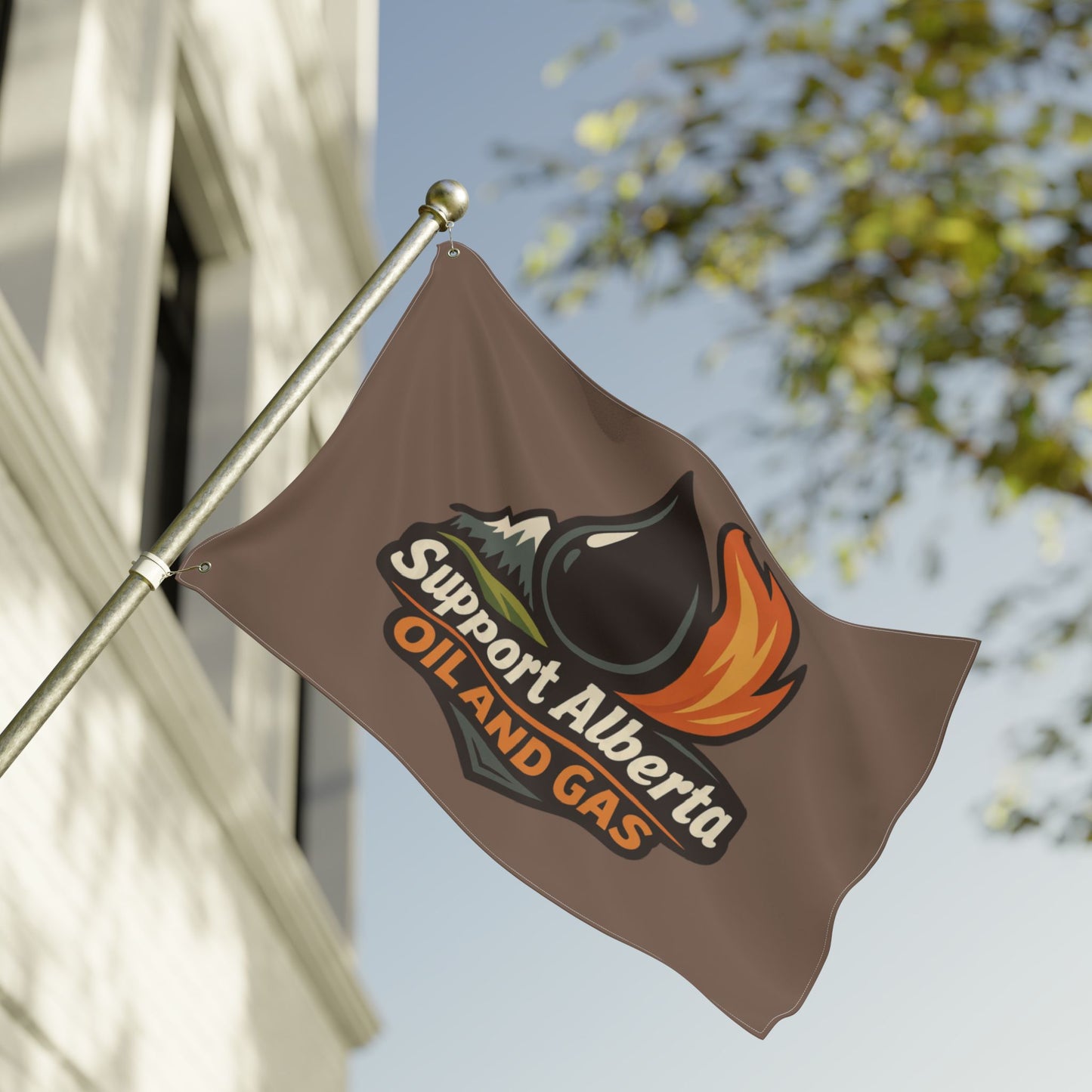 "Support Alberta Oil And Gas" Double-Sided Flag, Toughneck Trades Pride Banner