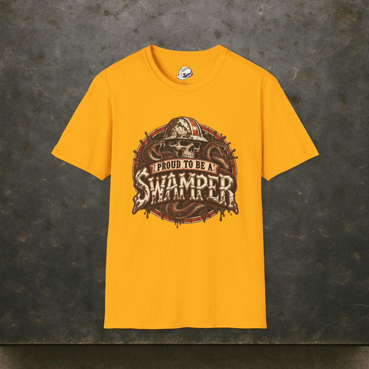 Proud to Be a Swamper Skull Snake Mud T-Shirt