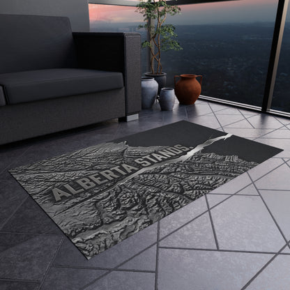 "Alberta Stands" Outdoor Rug, ToughNeck Topographic Patio Rug