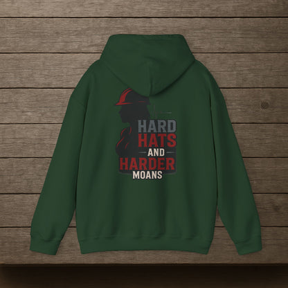 'Hard Hats and Harder Moans' Hoodie, Funny Sweater