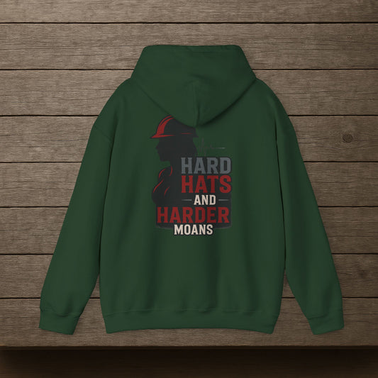 'Hard Hats and Harder Moans' Hoodie, Funny Sweater