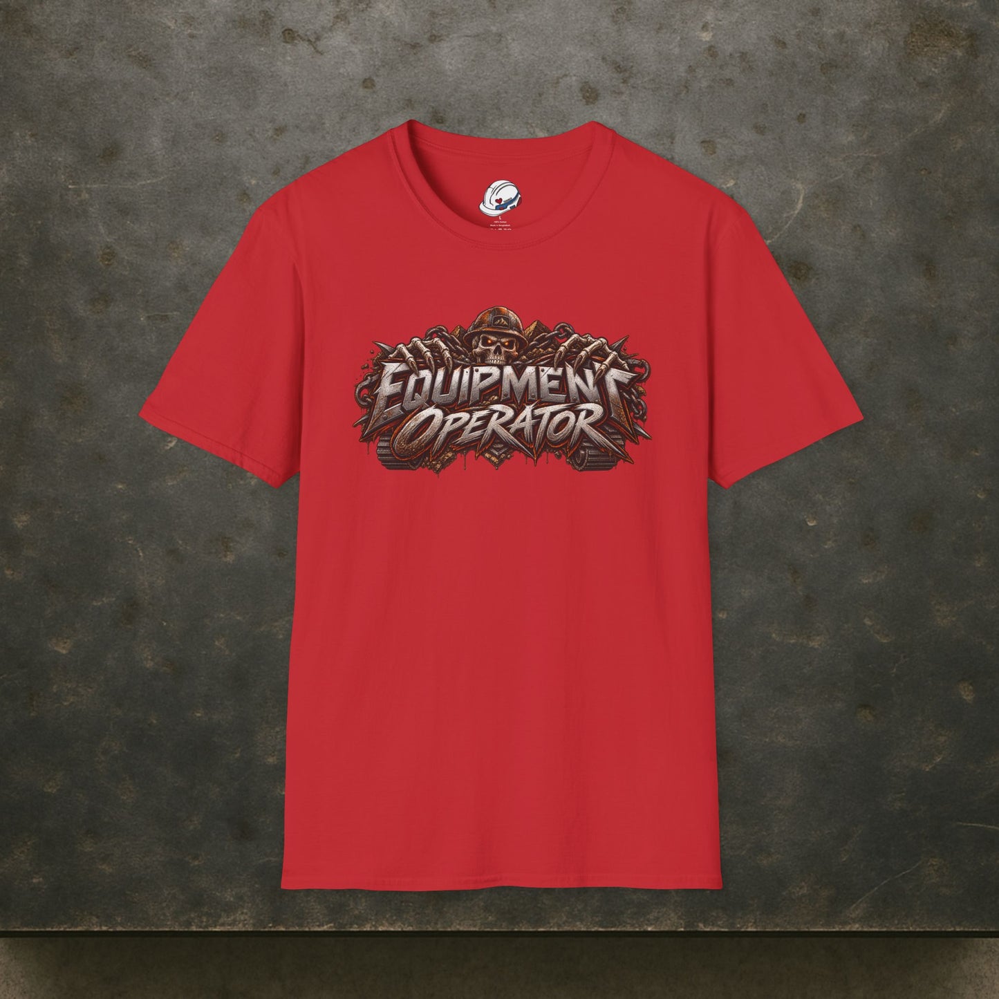 Equipment Operator Skull T-Shirt, Heavy Equipment Operator Work Shirt