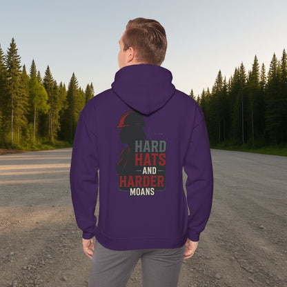 'Hard Hats and Harder Moans' Hoodie, Funny Sweater