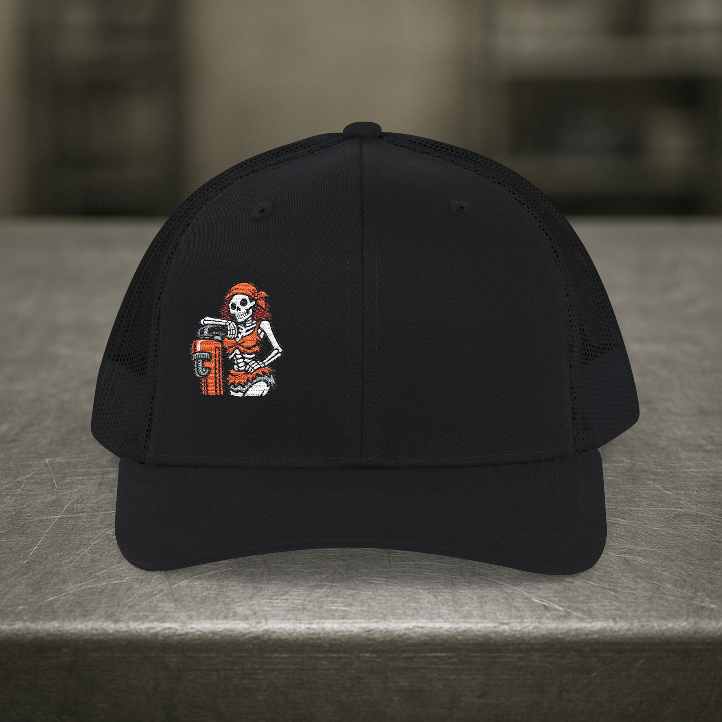 Female Skeleton With Pipe Wrench Hat, Pipefitter Hat