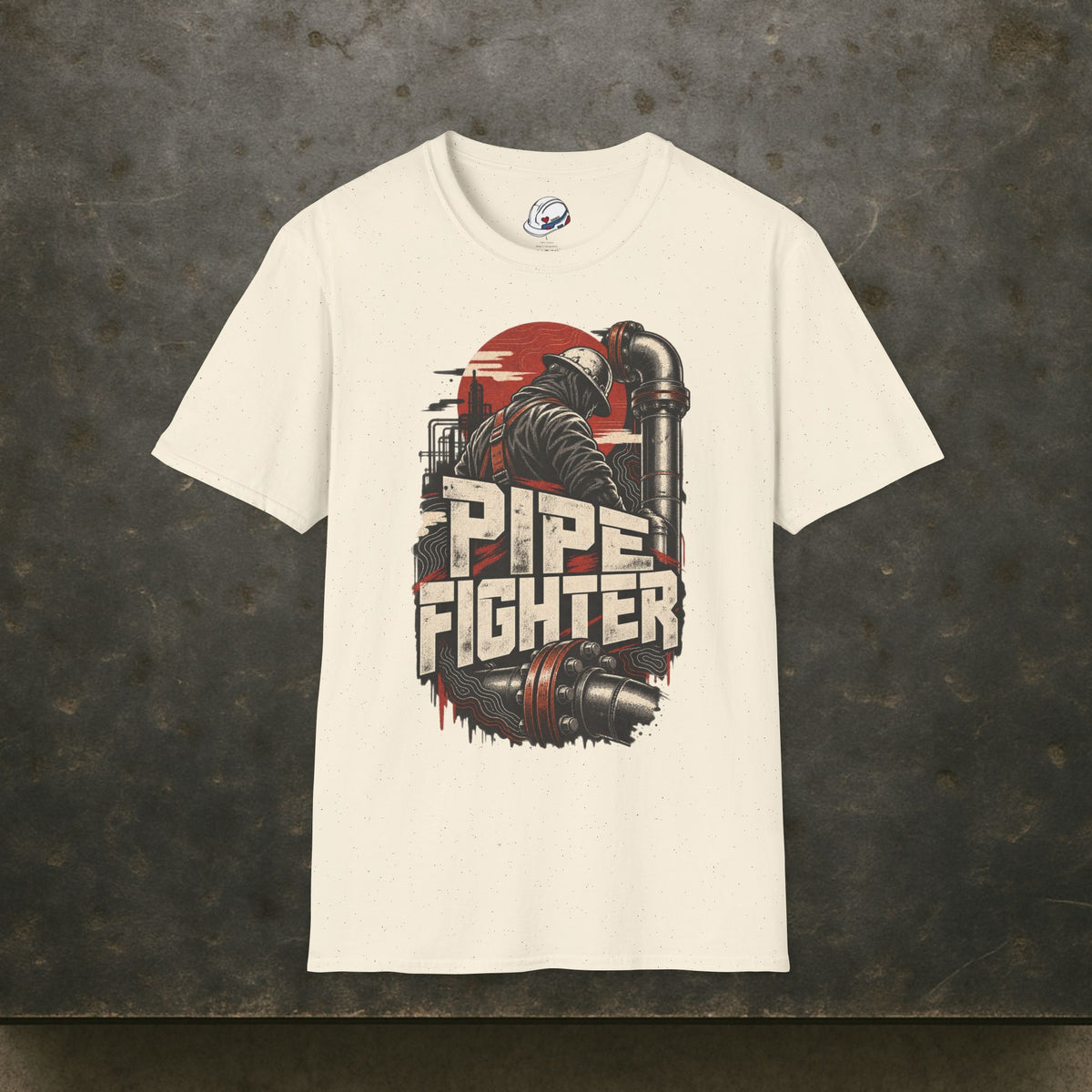 Pipe Fighter Hardhat Worker & Flanged Pipe Men's T-Shirt