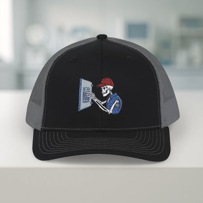 Embroidered Skeleton Electrician Panel Work hat, Electrician cap