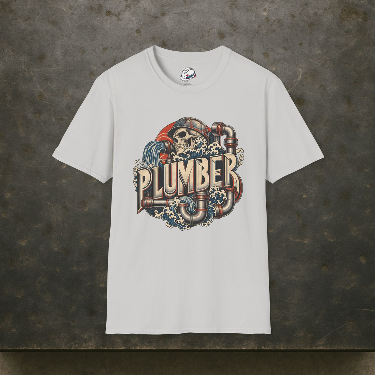 Plumber Skull And Wave Pipework Men's T-Shirt