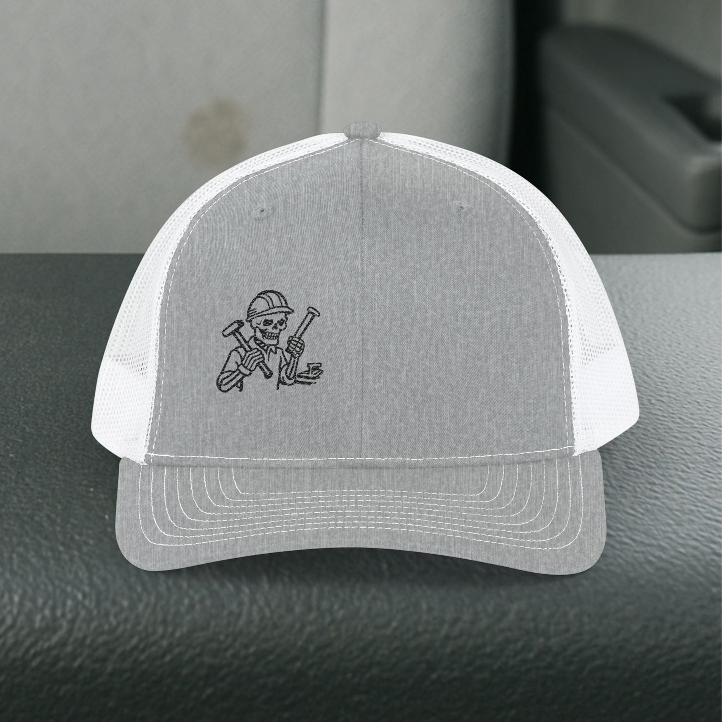 Embroidered Railroader Skeleton Hat, Railroading Skull Trade Cap