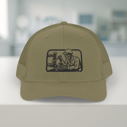 Plumber Solvent Work Hat, Plumbing Skeleton Trade Cap