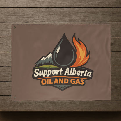 "Support Alberta Oil And Gas" Double-Sided Flag, Toughneck Trades Pride Banner