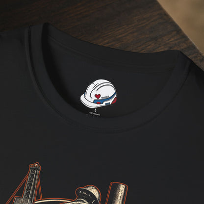 Just a Dirty Roughneck Vintage Oil Rig Worker Badge T-Shirt