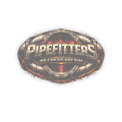 Pipefitters We Can Fit Any Size Sticker, Pipefitter Hardhat Stickers