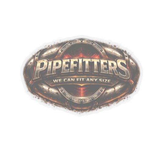 Pipefitters We Can Fit Any Size Sticker, Pipefitter Hardhat Stickers