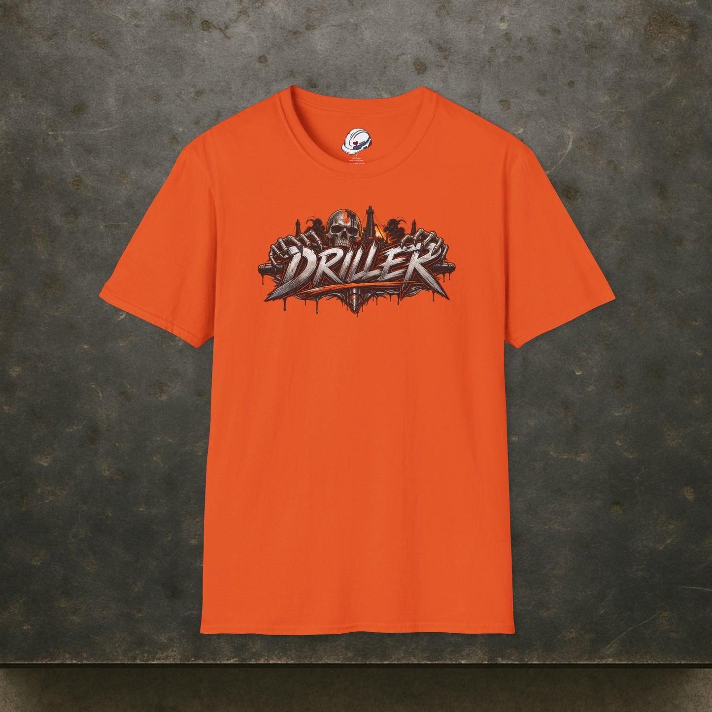 Driller Skull T-Shirt, Derrickhand Oilfield Rig Hand Shirt