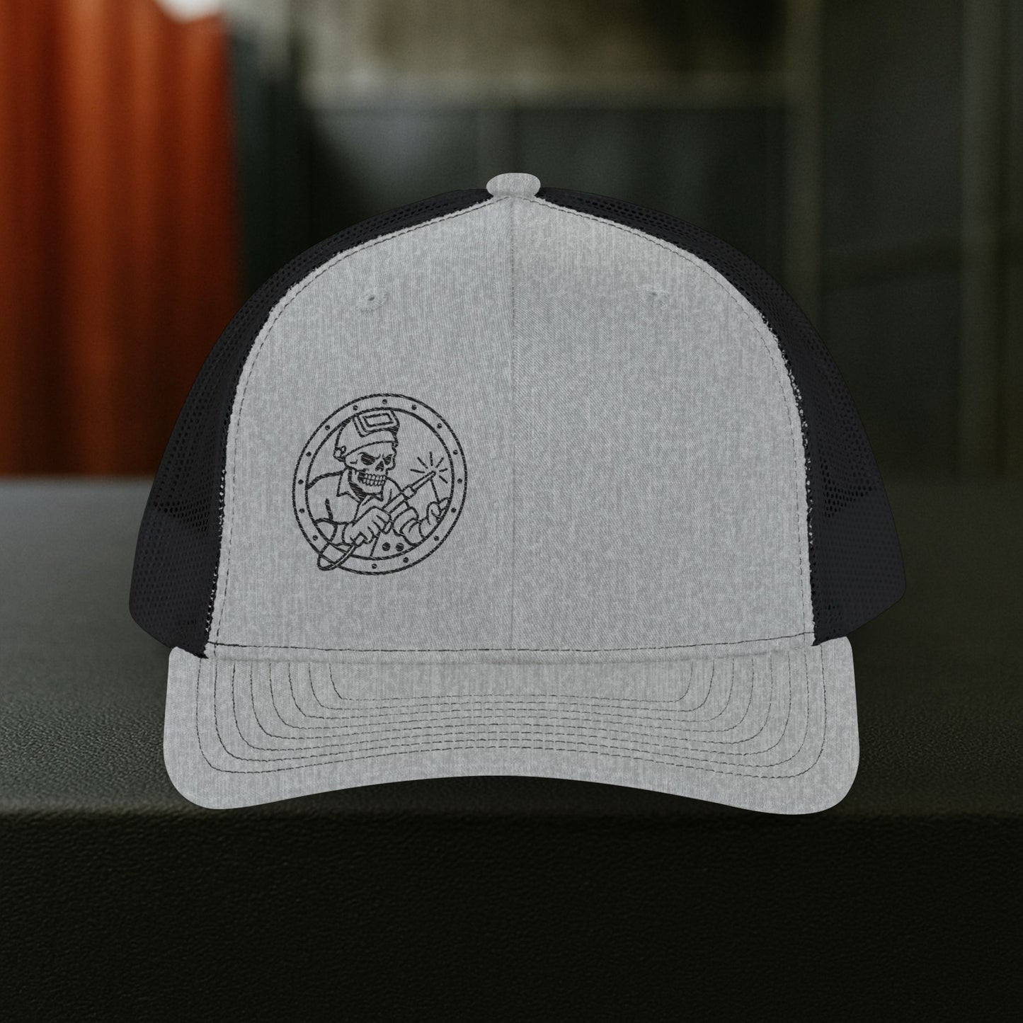 Welder Embroidered Skeleton Torch hat, Welder cap