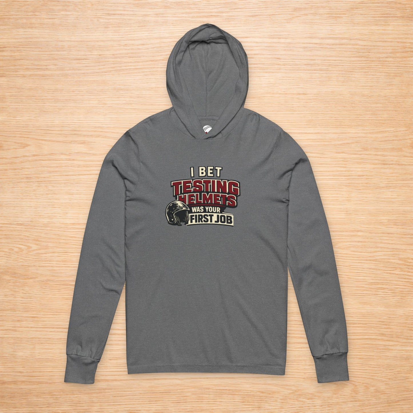 'Testing Helmets First Job' Sweater, Funny Work Hoodie