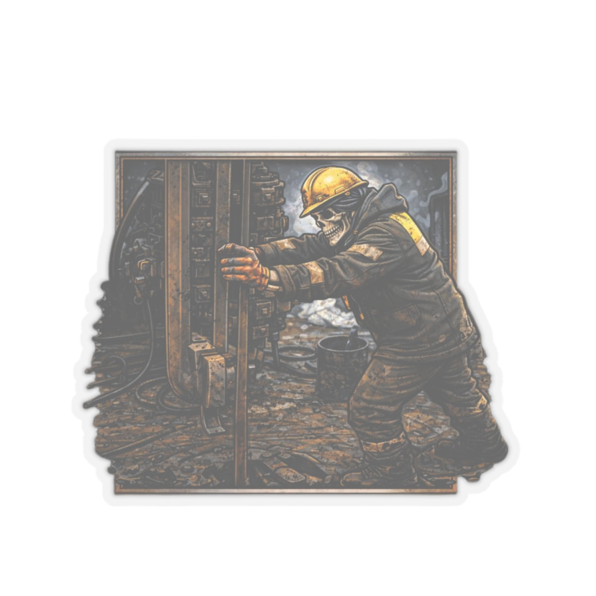 Floorhand Skeleton Sticker, Roughneck Hardhat Stickers