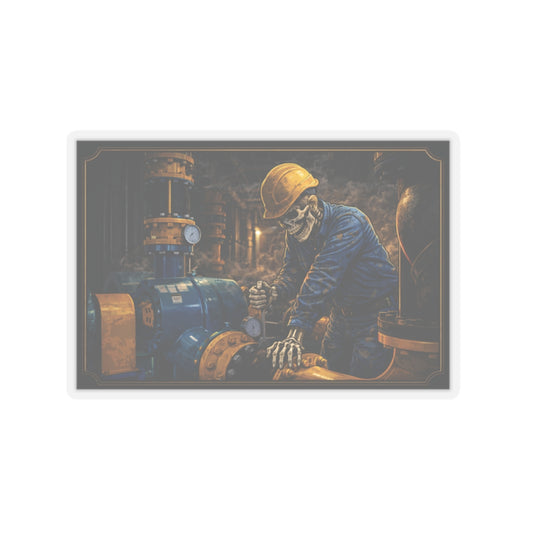 Pipefitter Skeleton Sticker, Pipe Fitter Pride Hardhat Stickers