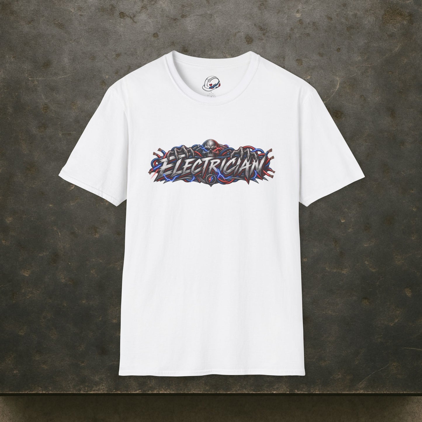 Electrician Skull T-Shirt, Electrical Trades Power Line Work Shirt