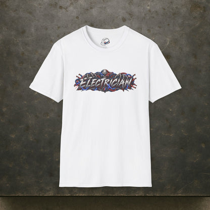 Electrician Skull T-Shirt, Electrical Trades Power Line Work Shirt