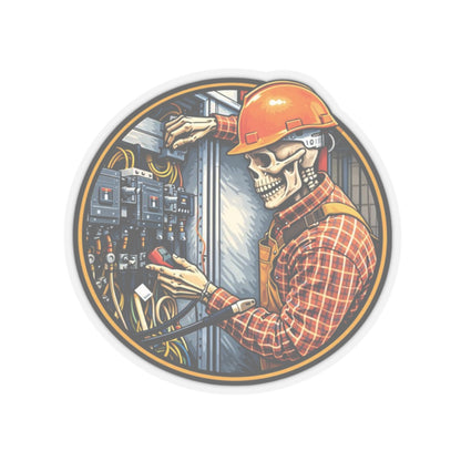 Electrician Skeleton Sticker, Proud Electrical Hardhat Stickers