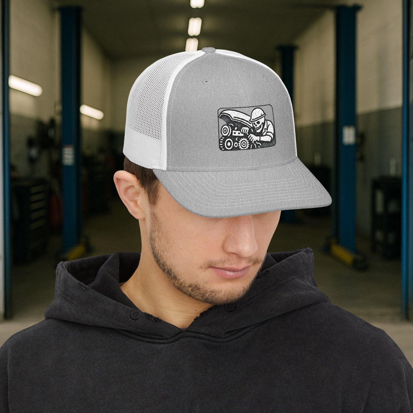 Skeleton Heavy Duty Mechanic hat, Heavy Duty technician embroidered cap