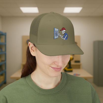 Embroidered Skeleton Electrician Panel Work hat, Electrician cap