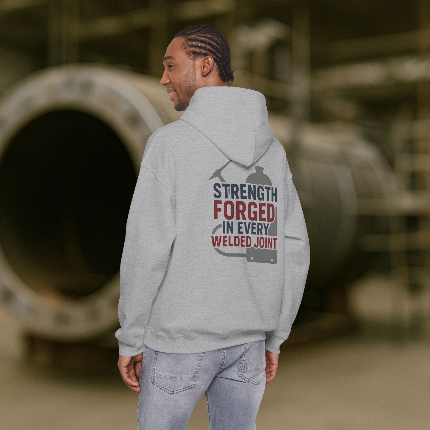 “Strength Forged in Every Welded Joint” Hoodie, Boilermaker Sweater