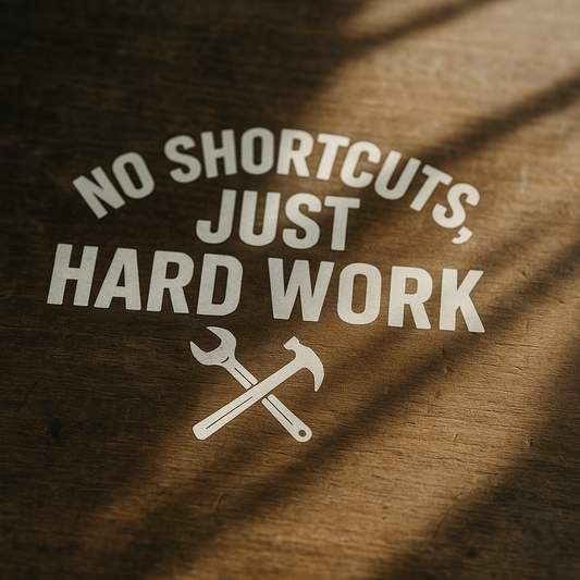 'No Shortcuts, Just Hard Work' Men's Hoodie, Motivational Sweater