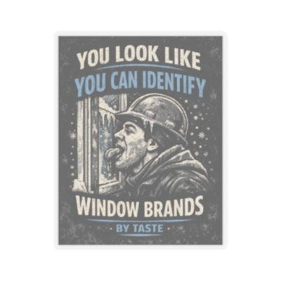 Identify Window Brands By Taste Sticker, Window Taste Hardhat Sticker